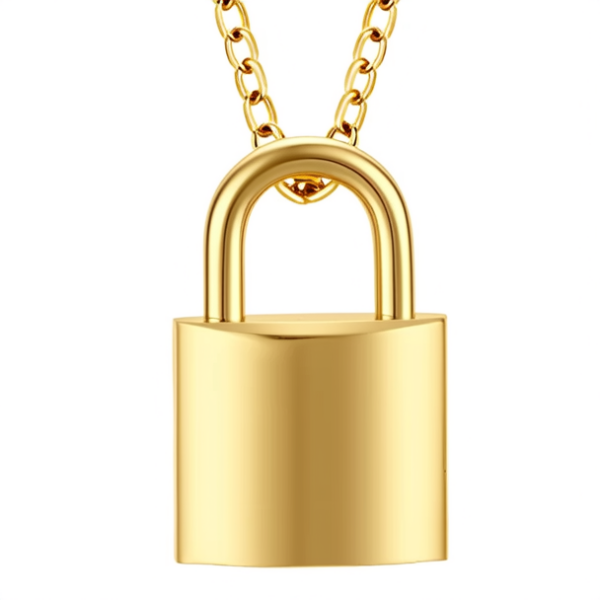 黄金锁吊坠图片