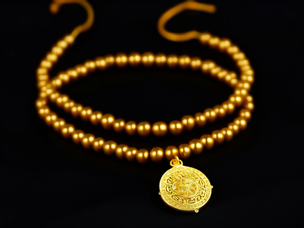 佛珠黄金项链图片