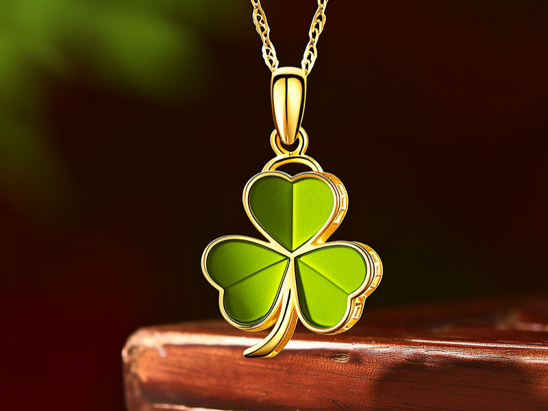 四叶草黄金吊坠图片
