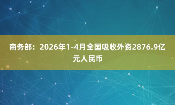 商务部：2026年1-4月全国吸收外资2876.9亿元人民币