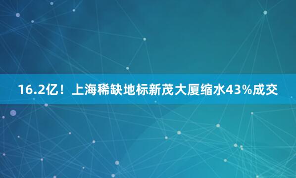 16.2亿！上海稀缺地标新茂大厦缩水43%成交