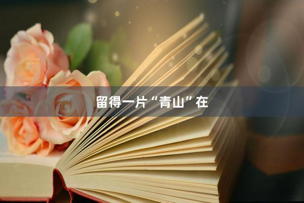 留得一片“青山”在