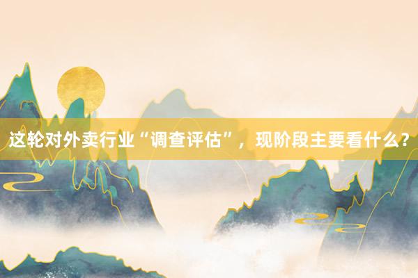 这轮对外卖行业“调查评估”，现阶段主要看什么？