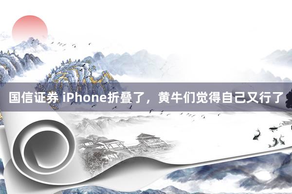国信证券 iPhone折叠了，黄牛们觉得自己又行了