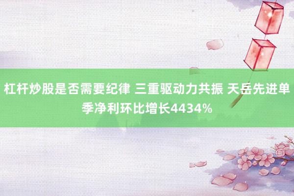 杠杆炒股是否需要纪律 三重驱动力共振 天岳先进单季净利环比增长4434%